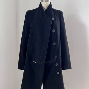 OAK NYC Black Short Wool Blend Coat